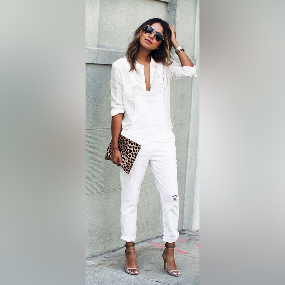 Citizens of Humanity White Audrey Overalls in Strange Love size small